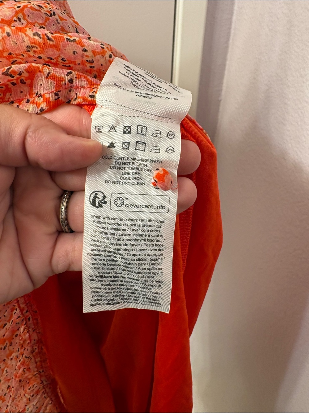 Vero Moda Orange Floral Ruffle Dress M NWT PTP 20/length 29 - Picture 8 of 10